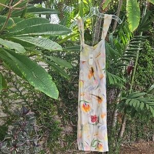 Klaas Jonkman X Pilcro Abstract Floral Linen Dress